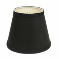 Estallar 8 in. Black with White Empire Hardback Slanted Shantung Lampshade ES3106407